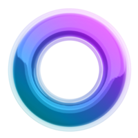 Gradient letter O font 3d render png