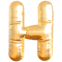 guld bubbla brev h font 3d framställa png