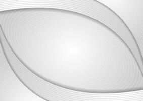 Grey white abstract tech corporate wavy linear background vector
