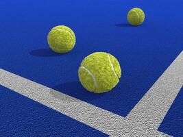 Paddle tennis ball on a blue paddle tennis court. Racket sports photo