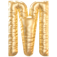 oro bolla lettera m font 3d rendere png