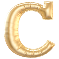 oro bolla lettera c font 3d rendere png