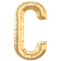 oro burbuja letra C fuente 3d hacer png