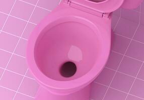 Pink toilet bowl and pink ceramic photo