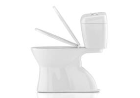 Toilet bowls on white background photo