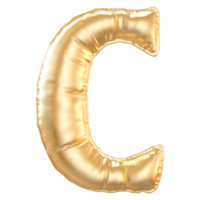 oro burbuja letra C fuente 3d hacer png