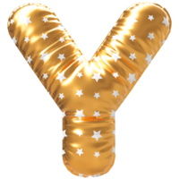 goud bubbel brief y doopvont 3d geven png