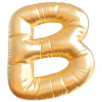 oro bolla lettera B font 3d rendere png