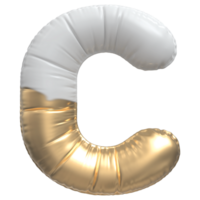 oro bolla lettera c font 3d rendere png