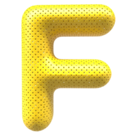 ouro bolha carta f Fonte 3d render png