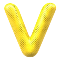 oro bolla lettera v font 3d rendere png