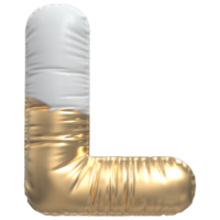 oro bolla lettera l font 3d rendere png