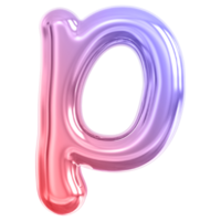 pendenza bolla lettera p font 3d rendere png