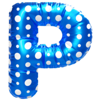 Blue letter P font 3d render png