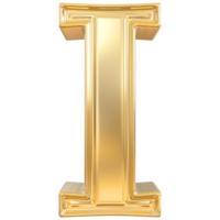 oro lettera io font 3d rendere png