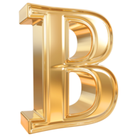 oro lettera B font 3d rendere png