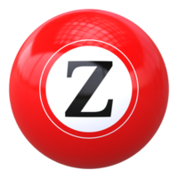 3d ball letter Z font 3d ball render png