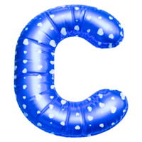 Blue letter C font 3d render png