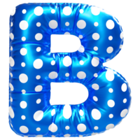 Blue letter B font 3d render png