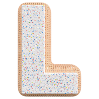 3d letter L font 3d render png