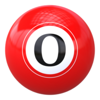 3d ball letter O font 3d ball render png