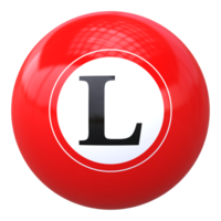 3d ball letter L font 3d ball render png