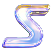 Gradient letter S font 3d render png