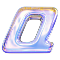 lutning brev q font 3d framställa png