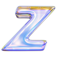 pendenza lettera z font 3d rendere png