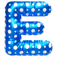 Blue letter E font 3d render png