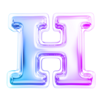 pendenza lettera h font 3d rendere png