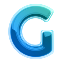 Gradient letter G font 3d render png