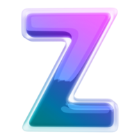 Gradient letter Z font 3d render png