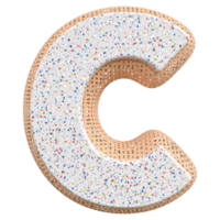 3d letter C font 3d render png