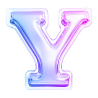 Gradient letter Y font 3d render png