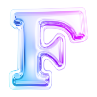 pendenza lettera f font 3d rendere png