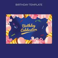 birthday template background elements centered orientation vector