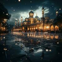 AI generated mosque romadhon moeslim photo