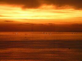 Red decline at the sea photo