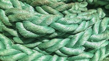 Port rope. Mooring rope. Rope for fastening ships and cargo photo