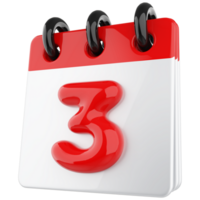 3d Symbol Kalender Nummer 3 png