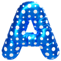 Blue letter A font 3d render png