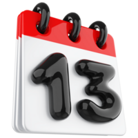3d icon calendar number 13 png