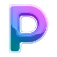 pendenza lettera p font 3d rendere png