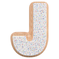 3d letter J font 3d render png