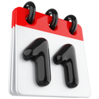 3d Symbol Kalender Nummer 11 png