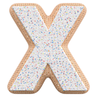 3d letter X font 3d render png