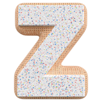 3d letter Z font 3d render png