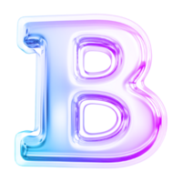 Gradient letter B font 3d render png