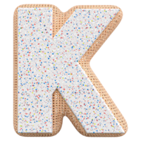 3d letter K font 3d render png